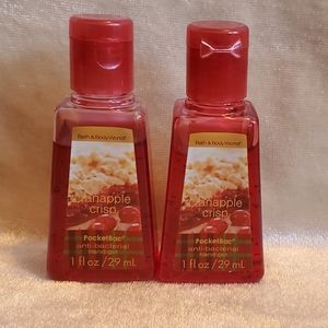 2 Bath & Body Works Cranapple Crisp PocketBac Hand Gel Anti-Bact…